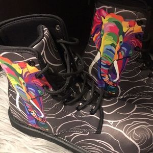 Bohemian Elephant Print Vegan Boots